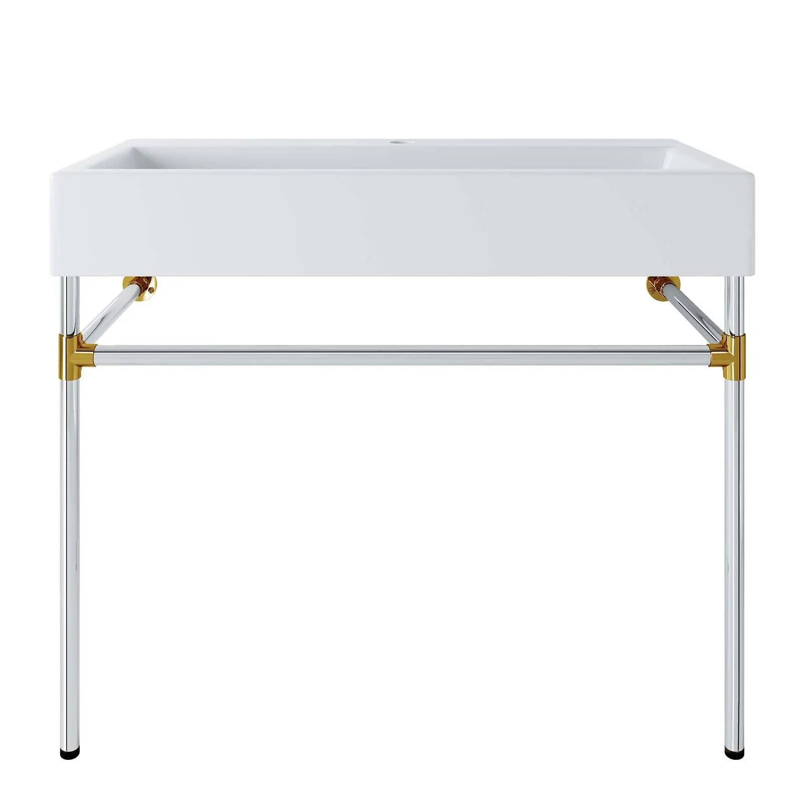 Modway Redeem 40" Silver Stainless Steel Wall-Mount Bathroom Vanity