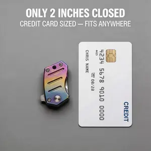 Crosstar EDC Knife, Mini Keychain Knife with Window Breaker, Titanium Alloy Small Folding Pocket Knife, Portable Box Cutter for EDC Daily Carry & Gift, Suitable for Camping, Fishing