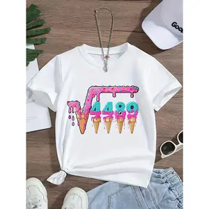 1pc 'unny Math Teacher T-Shirt - Ice Cream Drip Meme & 489 Slang Graphic Tee with √489 Equation, Casual Short Sleeve Round Neck Top for Teens, Spring/Summer Fit, Multiple Colors Available (No Chest Padding, Straight Hem) - Trendy Gift for Math(3-13Y)