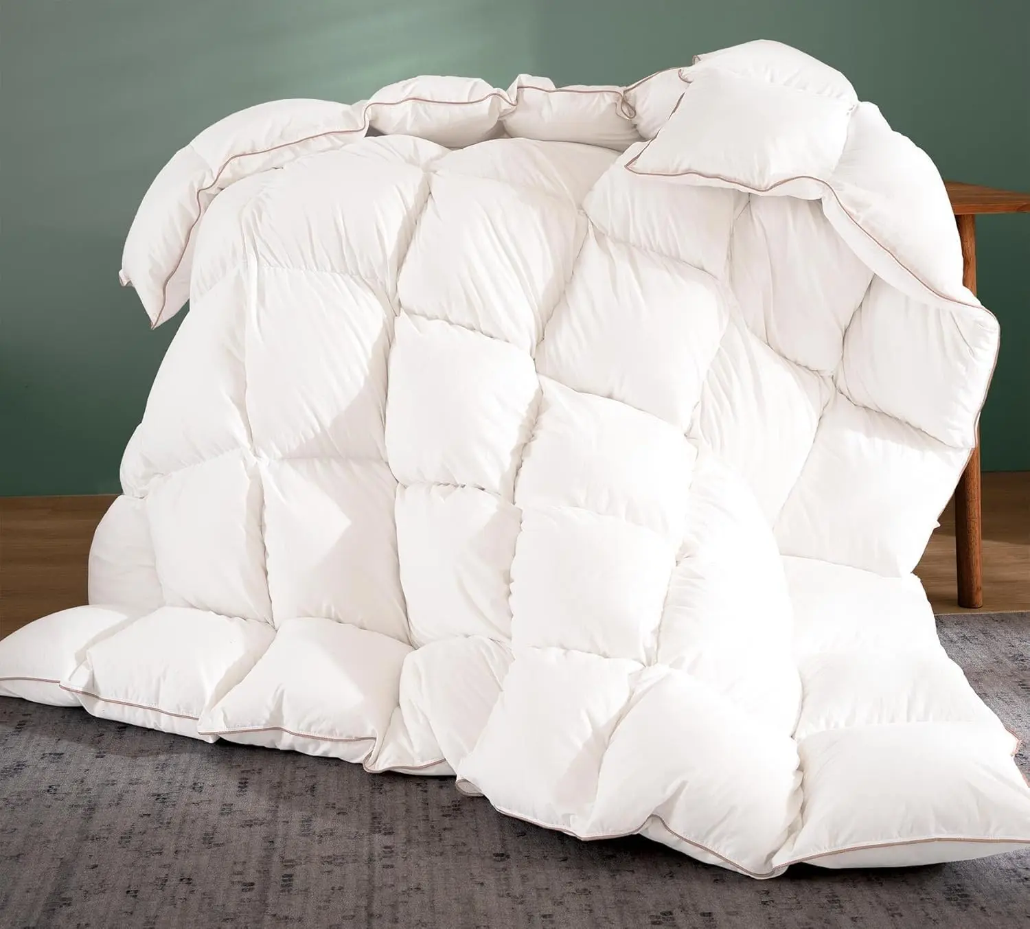 King Size 100% Cotton Duvet Insert - All-Season Medium Weight Soft Bedding, 90x106 in, Fluffy, Skin-Friendly, Feather-Like Warmth 100% Cotton Duvets