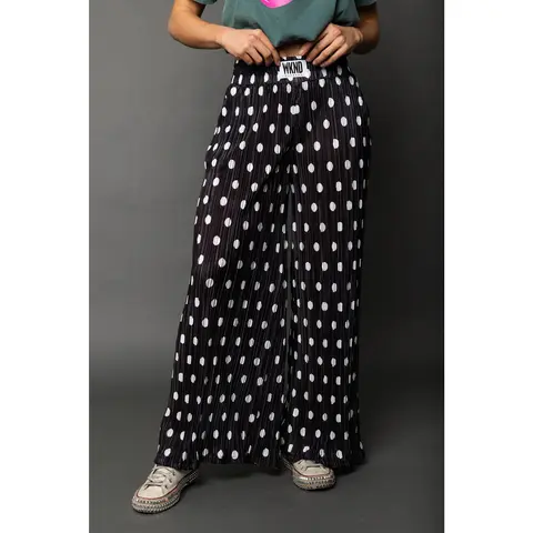 Polka Dot Plisse Pants