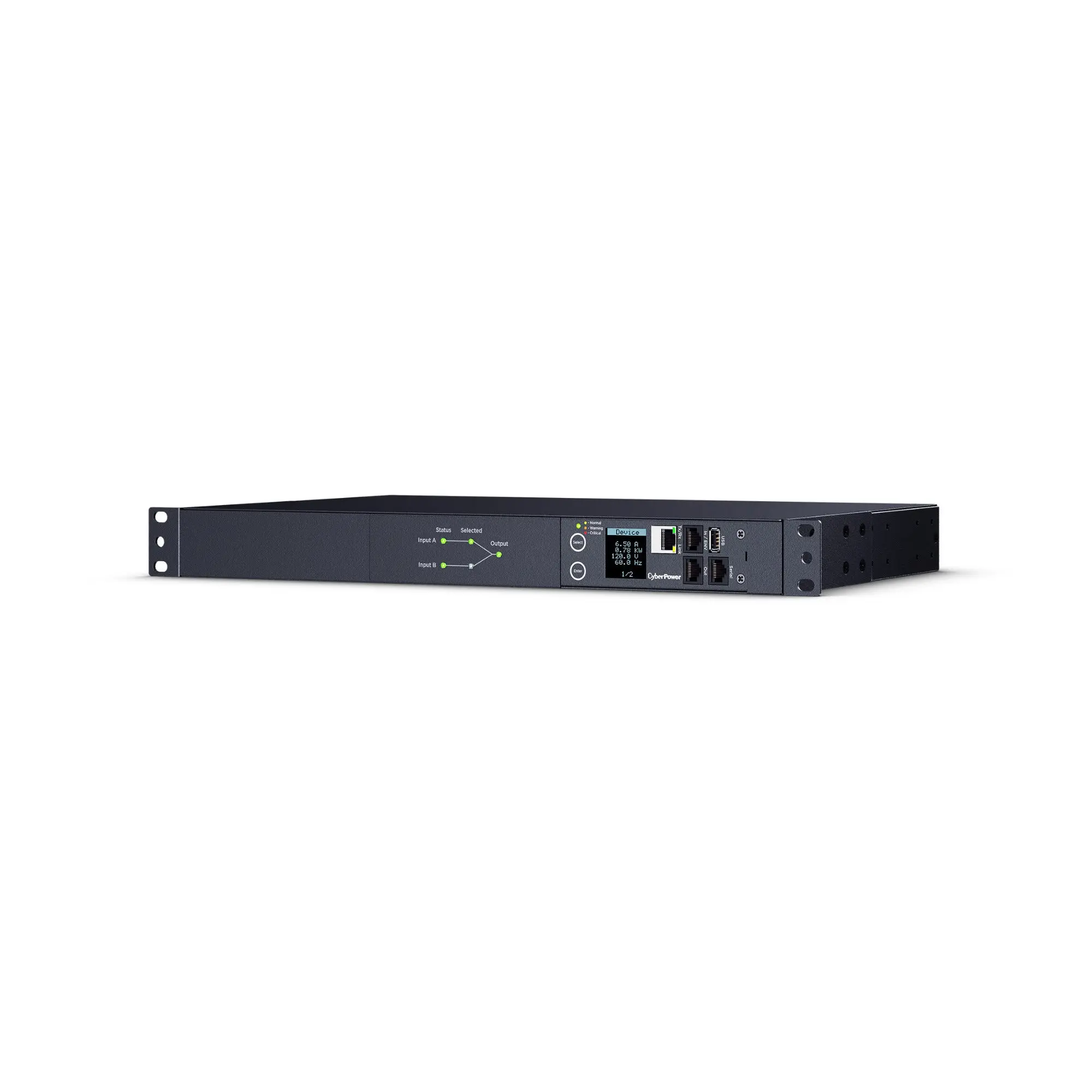 CyberPower PDU44002 20A 10-Outlet 1U Switched Power Distribution Unit with Automatic Transfer Switch