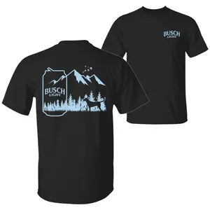 Busch Light Mountain T-Shirt, Outdoor Beer Lover Tee, Classic Fit, Shirts For Mens, Perfect for Hiking, Camping, and Nature Enthusiasts