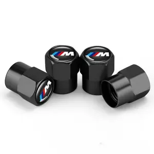 4pcs Metal Bolt-In Wheel Tire Valve Caps, Car Emblem Dust Accessories, for Bmw M E46 E90 E60, Decorative Auto Accessories