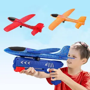 Children Foam Airplane Launcher Handheld Indoor Outdoor Sports Toy, Flying Gliding Game for Parent-Child Activities, Halloween Christmas Birthday Gift