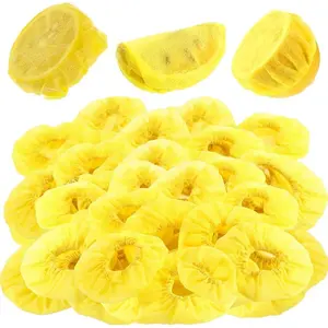 100 Pcs Yellow Lemon Nets for Squeezing Disposable Lemon Covers for Squeezing Juice & Filtering Seeds Elastic Mesh Wraps for Citrus Wedges