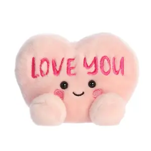 Aurora Adorable Palm Pals Love You Candy Heart Stuffed Animal - Fun Seasonal Plush For Kids and Adult Collectors - Perfect for Decorating Rooms and Valentine's Day - Pink 5 Inches
