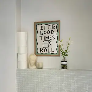 MIRRO Let The Good Times Roll Art Print | Bathroom Poster No Frame, Toilet Wall Art Toilet Posters Pun Art Funny Toilet Print Funny Art