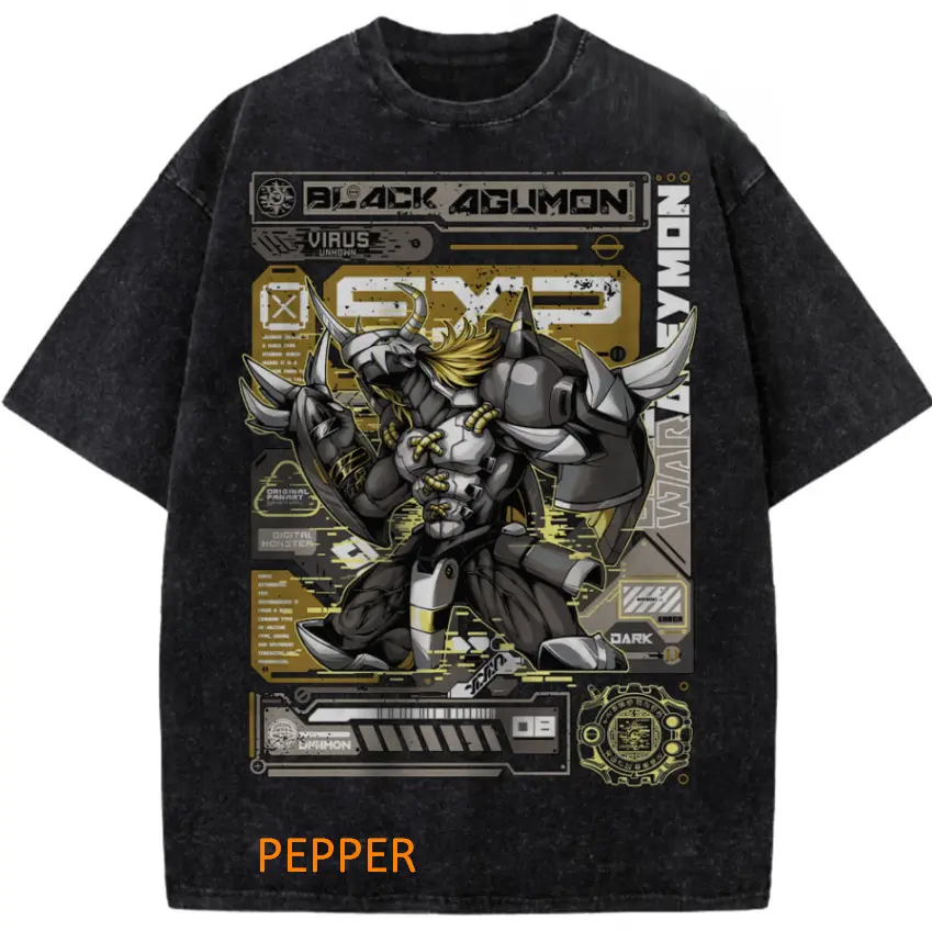 BlackAgumon Shirt - Vintage Digimon Graphic Tee, Stylish Anime TShirt, Casual Crew Neck, Short Sleeve, Unisex Gif for Her, Gif for Him Menswear Womenswear Top