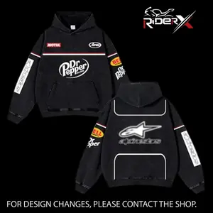 Retro Dr Pepper x Alpinestars Racing  Hoodie Washed Vintage Racing Streetwear, Motorcycle Graphic Hoodie Unisex, Designed for Motor Fans, Sportbike Culture, Speed Lovers & Urban Motorbike Style