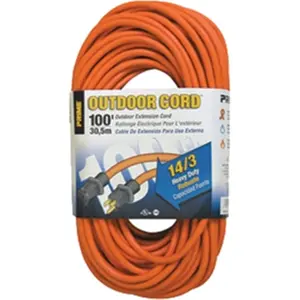 Prime Wire & Cable EC501735 100 ft. 14 - 03 - 15 SJTW Orange Outdoor Extension Cord