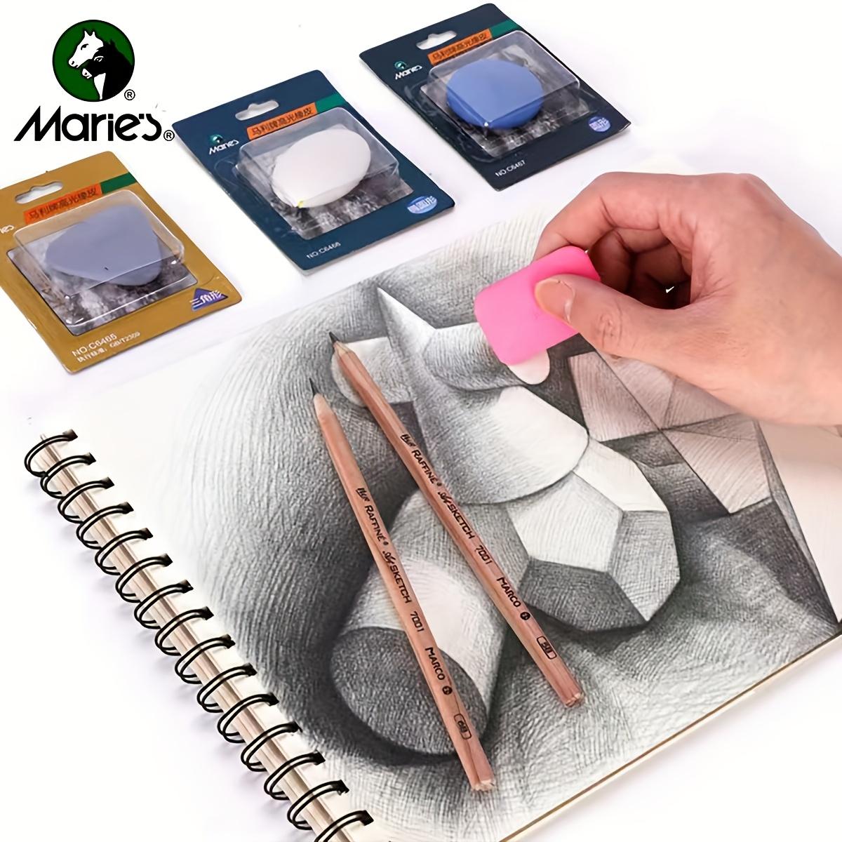 Marie's Highlight Eraser for Sketching Drawing Art, Soft Non-Abrasive Eraser Cleanly Removes Graphite Charcoal, 4-Pack