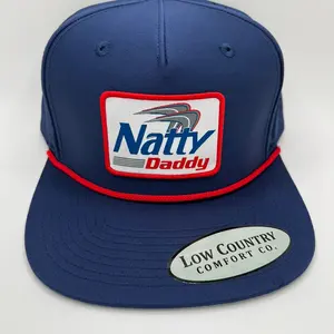 Natty Daddy Patch on a Blue/Red Rope Riverbed Threads 5-panel Performance Hat hats