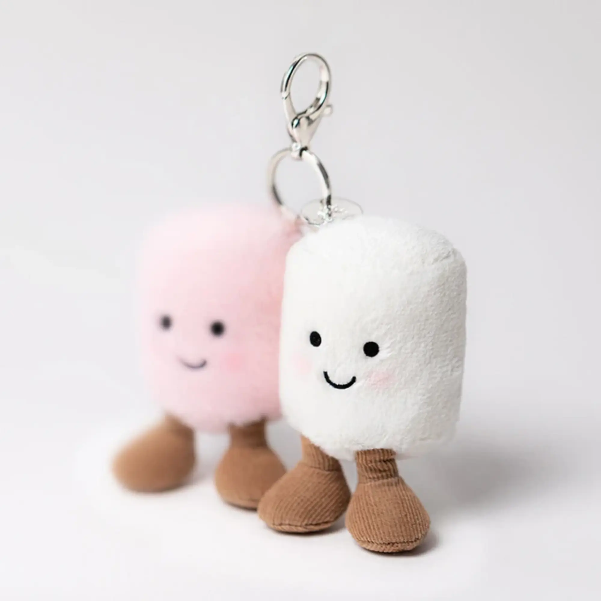 New Jellycat Pair of Marshmallows Bag Charm – Cute Mini Stuffed Animal Keyring, Soft Bag Charm, Birthday Gift for Kids & Collectors