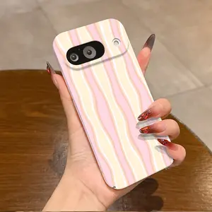 Luxury Pink Pastel Wave Charm Phone Case Suitable For Google Pixel 10 9 9A 8 8A 7 7A Pro XL 5G Lens Protection Anti-Shock Hard PC Back Cover