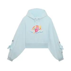 PUMA Womens Care Bears X Sesame Street Relaxed Fleece Hoodie Casual Outerwear Casual - Blue