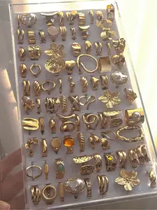 Vintage Chunky Multi-Layer Rings Set, Elegant Floral and Geometric Designs, Perfect for Parties and Daily Wear, Unique Gift Idea for Any Occasion, Stacking Ring Set