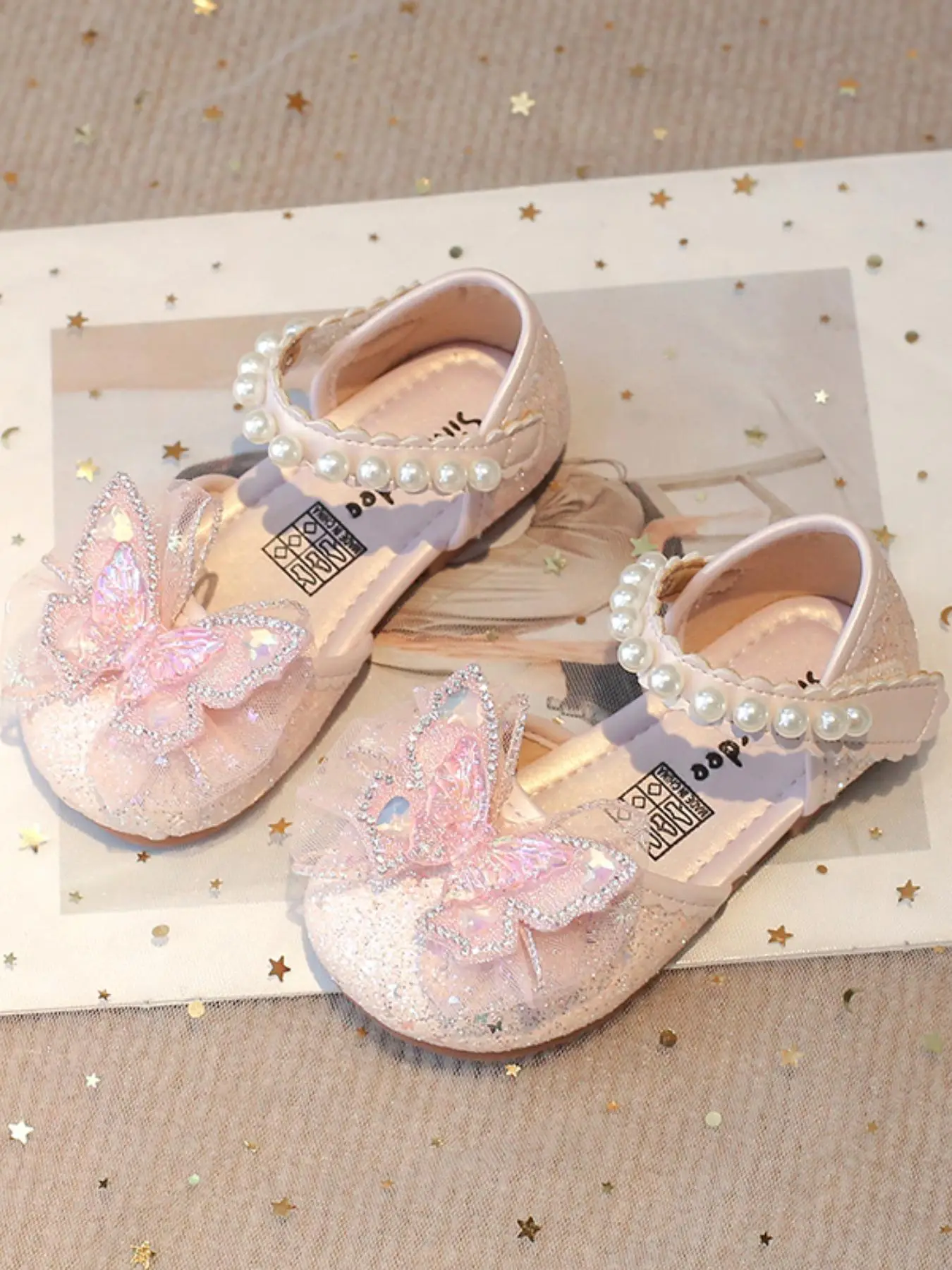 Girl's Cute Glittering Bowknot Design Flat Shoes, Fashionable Princess Shoes for Party, Daily Clothing Decor for Girls