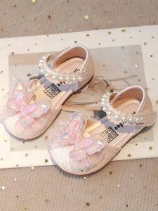 girl's cute glittering bowknot design flat shoes, fashionable princess shoes for party, daily clothing decor for girls, fashionable flats