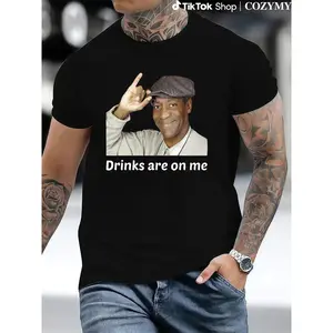 ToolHeaven Viet Hands Bill Cosby Drinks are On Me TShirts 874552   funny Men'S Short Sleeve T-shirt black