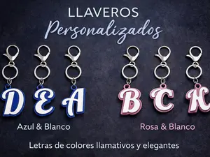 Personalized Keychain with Initials - Choose Your Color and Style for a Unique Gift or Personal Use - Lavero con Iniciales