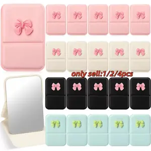 Butterfly Knot Folding Makeup Mirror Set, Portable Self-Standing Design, Ideal for Students, Office, Travel, Perfect Gift Choice