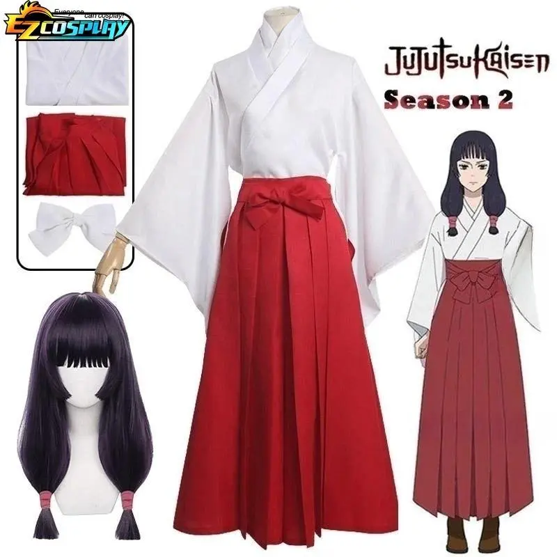 Anime Jujutsu JJK Iroi Utahime Cosplay Costume Utahime Iroi Kimono Uniform Wig Full Suit Halloween Costume for Women