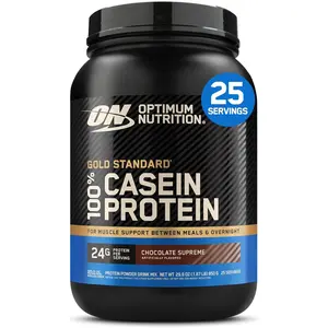 Optimum Nutrition Gold Standard 100% Micellar Casein Protein Powder, Slow Digesting, Helps Keep You Full, Overnight Muscle Recovery, Chocolate Supreme, 2 Pound (Packaging May Vary)