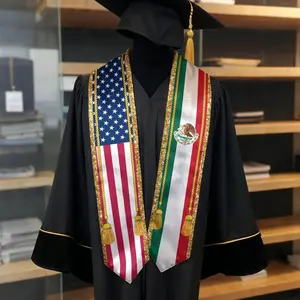 [HOT 2026] Mexico Graduation Sash 2026 Mexican Flag Stole Class of 2026 V Shape National Country Graduation Sas