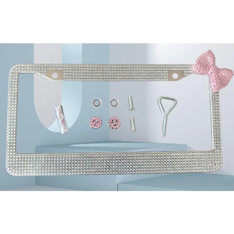Round hole white + light pink bevel bow.