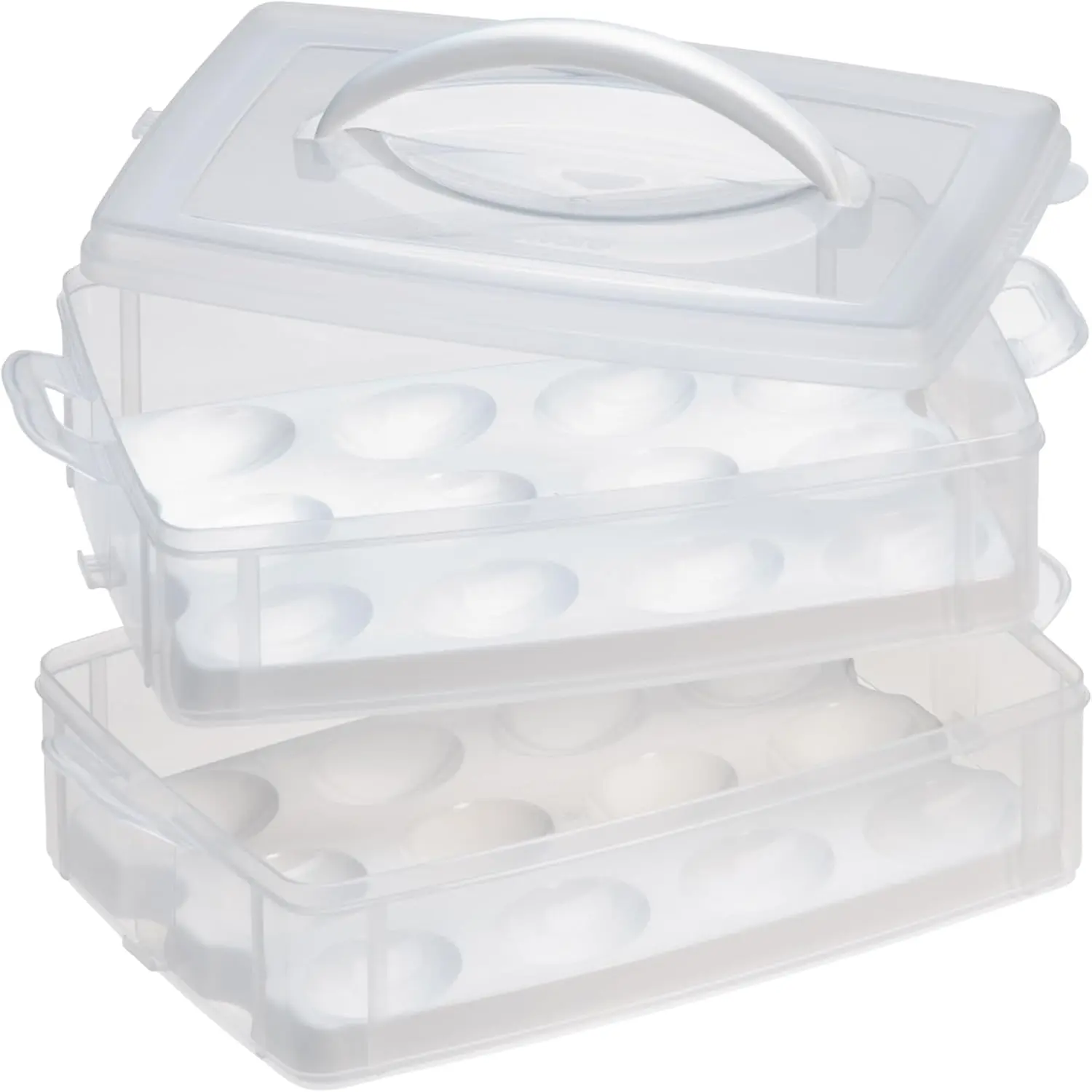 Snapware Snap 'N Stack 2 Layer Food Storage W/ Egg Holder Trays Snapware