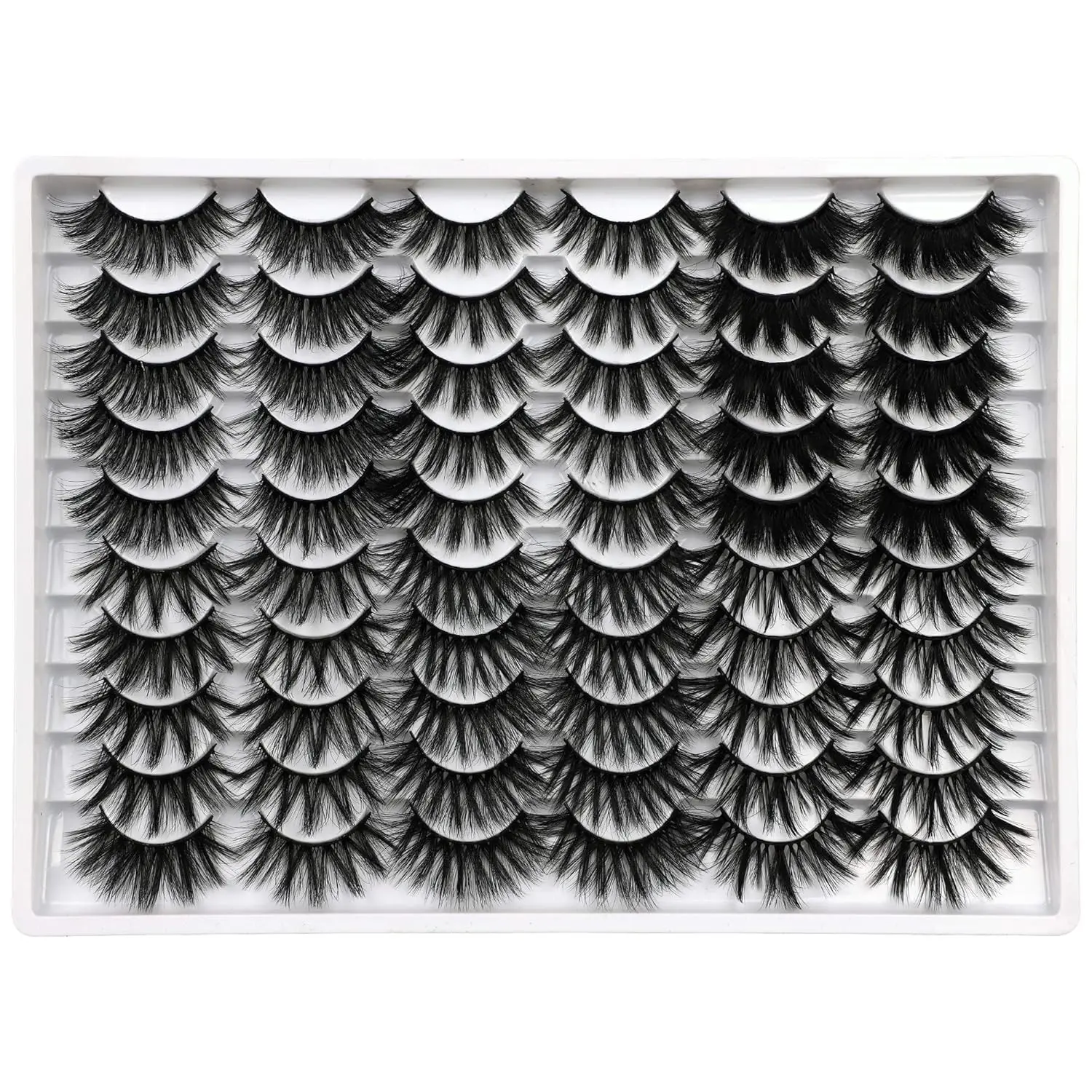 30 Pairs Dense 3D Lashes 20mm Dreamy Soft False Eyelashes, Natural Look, Beginner Friendly, C Curl Makeup Fake Lashes, False Eyelashes Set