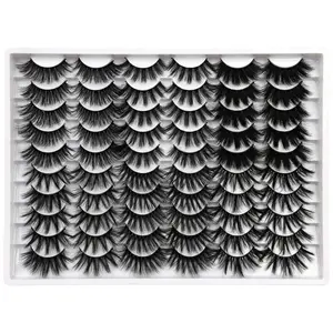 30 Pairs Dense 3D Lashes 20mm Dreamy Soft False Eyelashes, Natural Look, Beginner Friendly, C Curl Makeup Fake Lashes, False Eyelashes Set