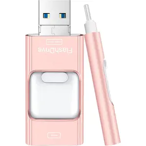 Flash Drive for  512GB, 4 in 1 USB Type C Memory Stick, Photo Stick External Storage Thumb Drive for  iPad Android , Rose