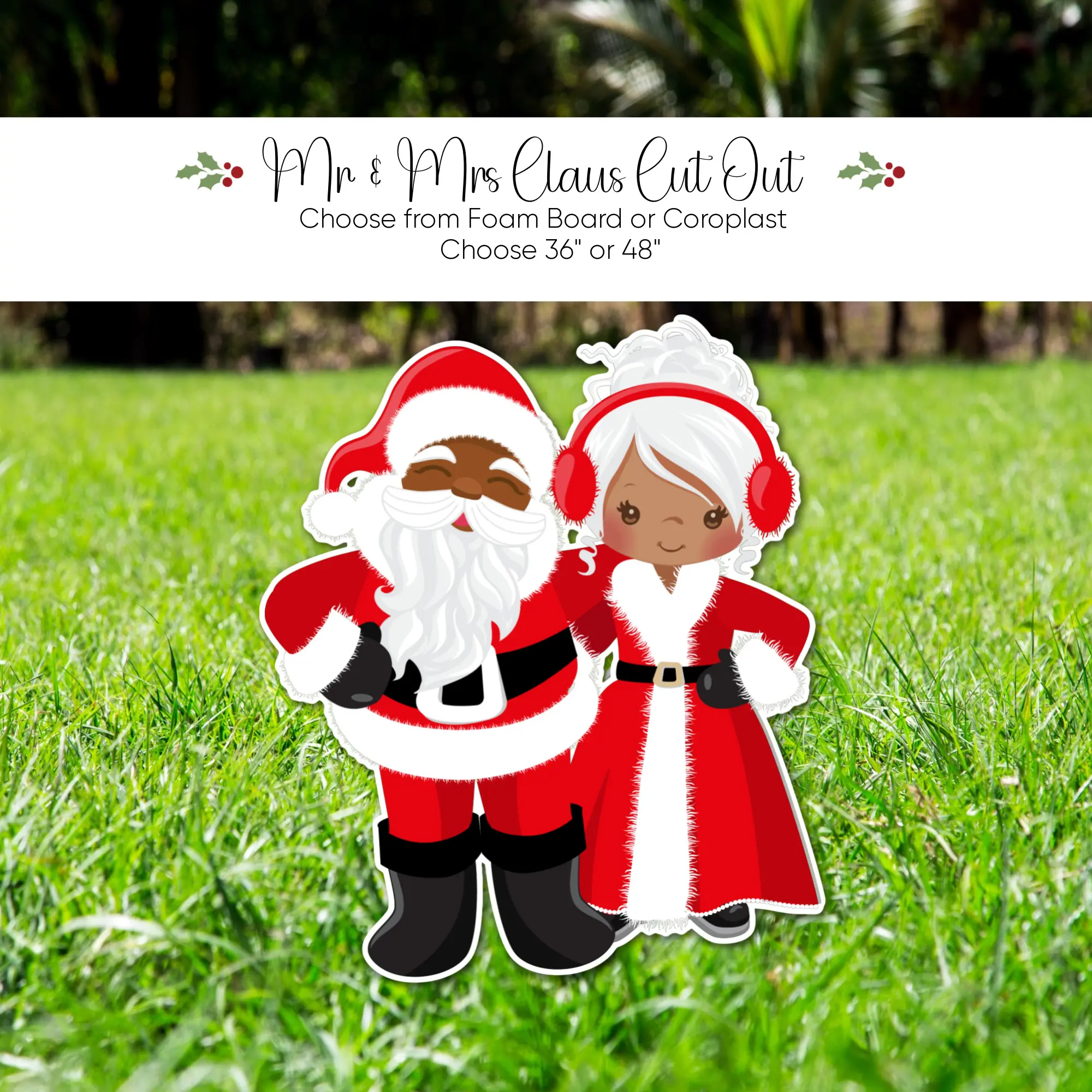 Santa Claus and Mrs. Claus Cut Out, Santa Claus Christmas Party Prop