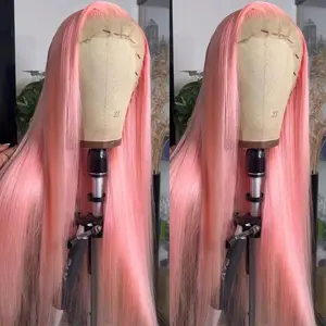 Stunning Purple Hair Synthetic Lace Front Wigs 26 Inch Pre Plucked Long Straight Hair Wigs 13X4 HD Lace Wigs Glueless Dark Purple Colored Wigs