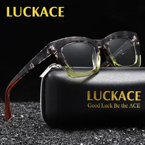 LUCKACE Men's Thick Frame Square Reading Glasses, high quality eyewear, Fashion Leopard Print Combination Frames, Multiple Degrees Available, Gift Box Packaging