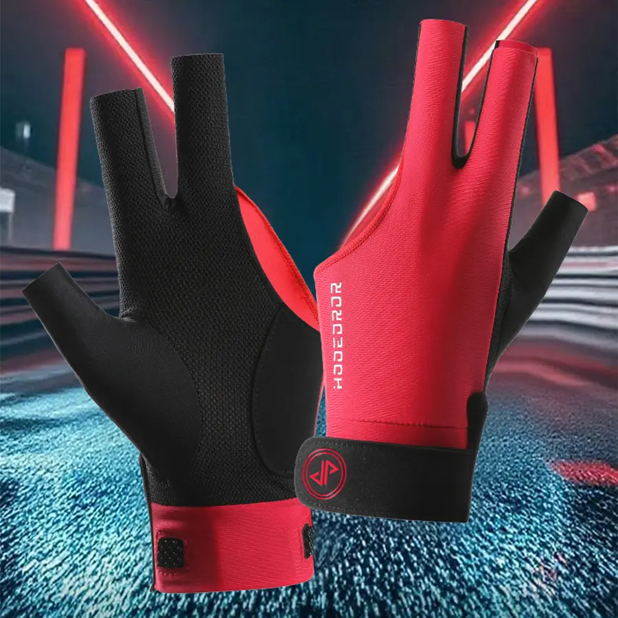 Breathable 3-Finger Billiard Glove, Smooth-Fit Pool Glove, Anti-Slip Flexible Snooker Cue Glove for Precise Shots