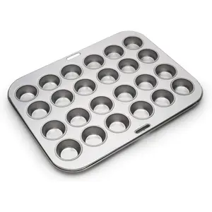Mini Muffin and Cupcake Pan 24 Mini Cups Stainless Steel Baking Pan 10.5 x 13.75 x 1.5 inches