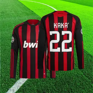 Home Kit/22# KAKA/Retro/Long Sleeve/Soccer Jersey/Fans Version/Black Red