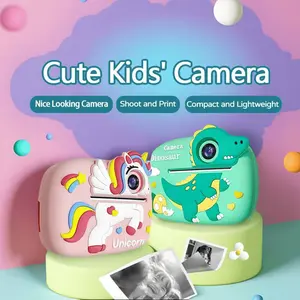 Children’s toy camera for ages 3–12 girls and boys; 1080p high-definition digital camera with a 2.4-inch screen, 24 megapixels, supports TF card expansion; supports fun instant sticker printing; ideal gift. print paper