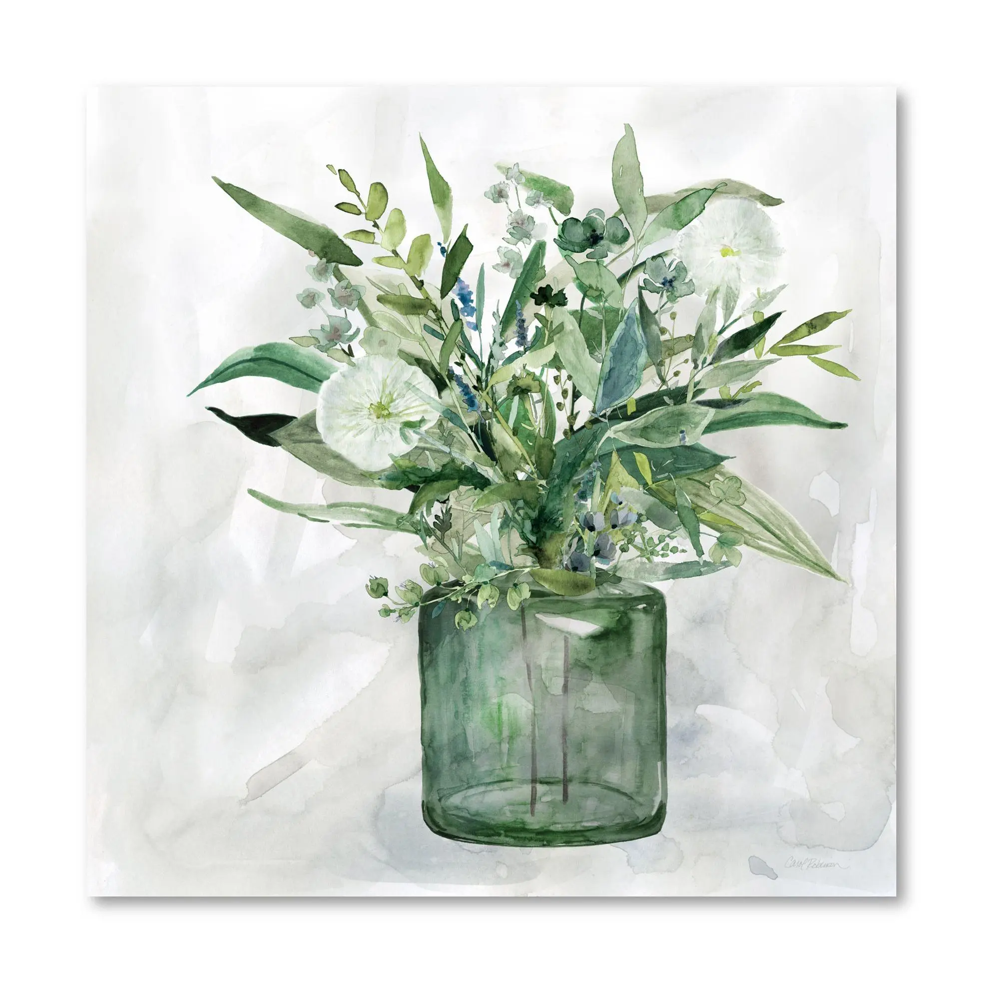 Courtside Market Green Garden I 16x16 Canvas Wall Art