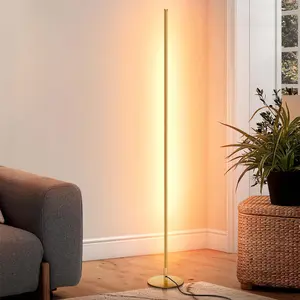 2024 57.5" Dimmable LED Corner Floor Lamp, 3000K Warm White Light (Gold)