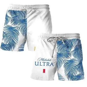 Full Print Michelob Ultra Tropical Hawaiian Shorts, Summer Swim Trunks, Gift for Men Women