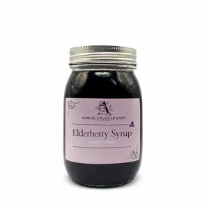 Elderberry Syrup - Handcrafted with Wildcrafted Elderberries, Raw Honey, Cinnamon, Clove & Ginger - 16 oz or 8 oz - Fresh & Vibrant Blend - Perfect for Tea, Juice, or Smoothies