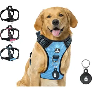 Emperor Pets Blue Reflective Dog Harness for Large Dogs - No Pull Dog Harness with 2 Leash Clips, Premium Oxford Soft Padded Large Dog Harness, No Choke Design, Dog Harness for Large Dogs (L, Blue)