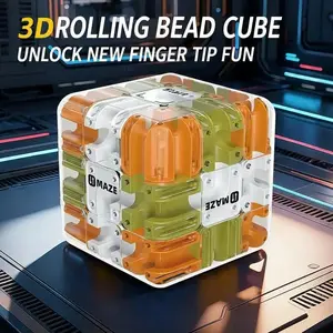 3D Ball Rolling Maze Puzzle Cube - Parent-Child CompetitiveLogic Game for Kids - Stress Relief and Brain Teaser Toy