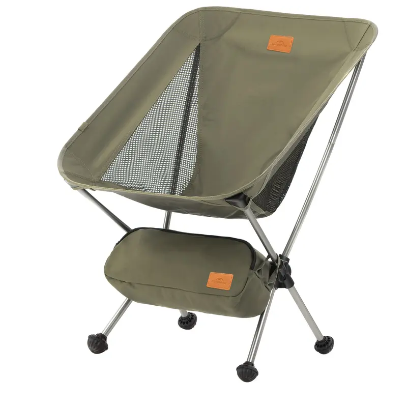 Naturehike PeakLite YL02 Ultralight Aluminium Alloy Folding Camping Chair - Premium Outdoor Chair, 330 lb Heavy Duty Portable Camping Accessory, Wide Seat, Anti-Sink Feet, Breathable Mesh for Hiking Gear Use