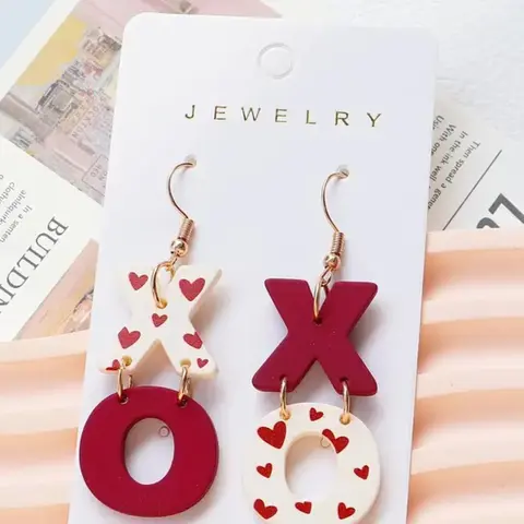 Heart Print Acrylic Dangle Earrings, Letter Design Earrings for Women, Jewelry for Party, Daily Clothing Decor, All-match Jewelry for Birthday Gift, Valentine's Day, Valentines Day Jewelry