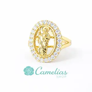 San Judas Ring COD#00020- Gold Plated - Religious Jewelry for Men and Women
